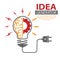 Ð‘ÐµÐ·Ñ‹Ð¼ÑÐ½Ð½Ñ‹Ð¹-1-08Idea Generator. The human brain and the light bulb. Editable vector illustration for website, booklet,